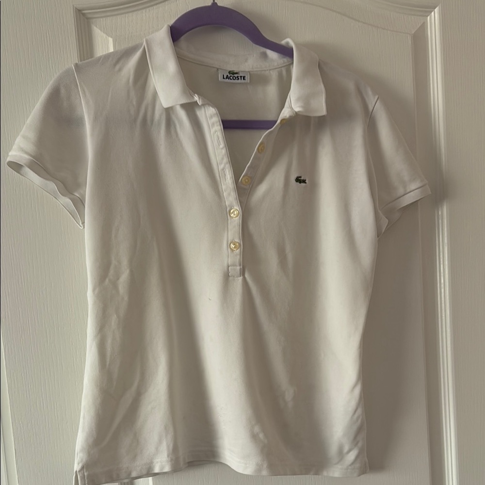 Women’s Lacoste White Polo Shirt size small